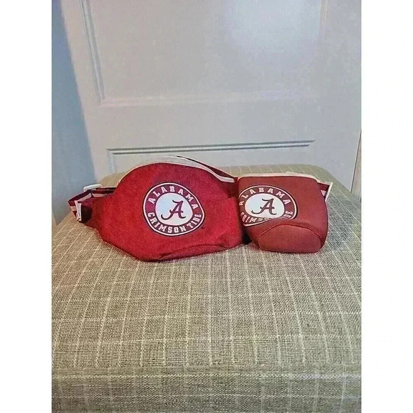 Fannie Pack University of Alabama W/ can koozi Red And Pin Belt Bag Crimson Tide - Picture 1 of 8